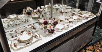 Royal Albert Old Country Roses pattern part tea service and other wares including a coffee pot, a