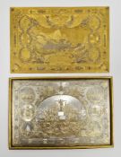 Two French 19th century brass engraving plates, 9.5cm x 14cm
