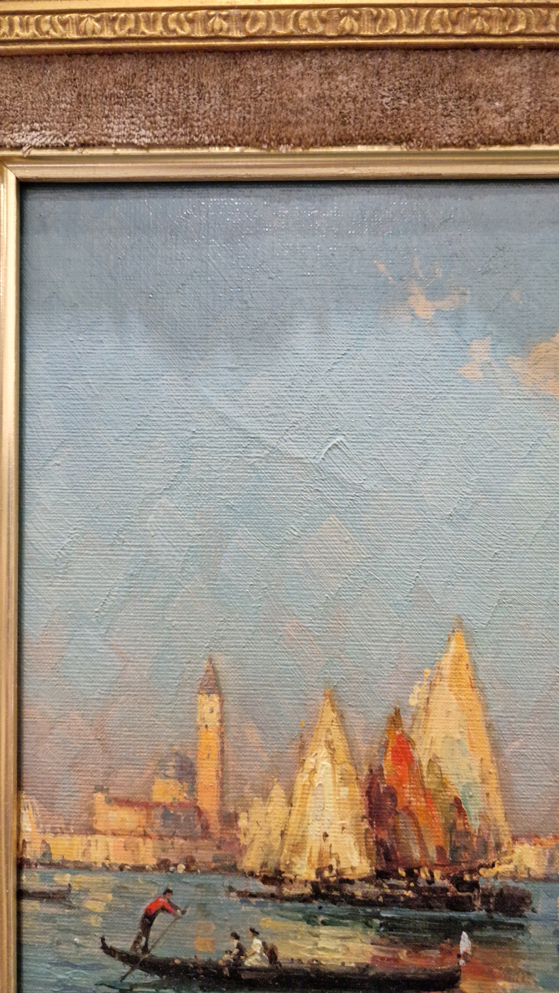 Noel Bouvard (1912-1975) Oil on canvas 'Venice' - Venetian canal scene with gondolier in foreground, - Image 19 of 20