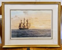 Two John Chancellor prints of ships at sea (2)