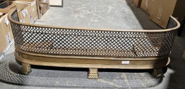 Brass fire fender and another (2)