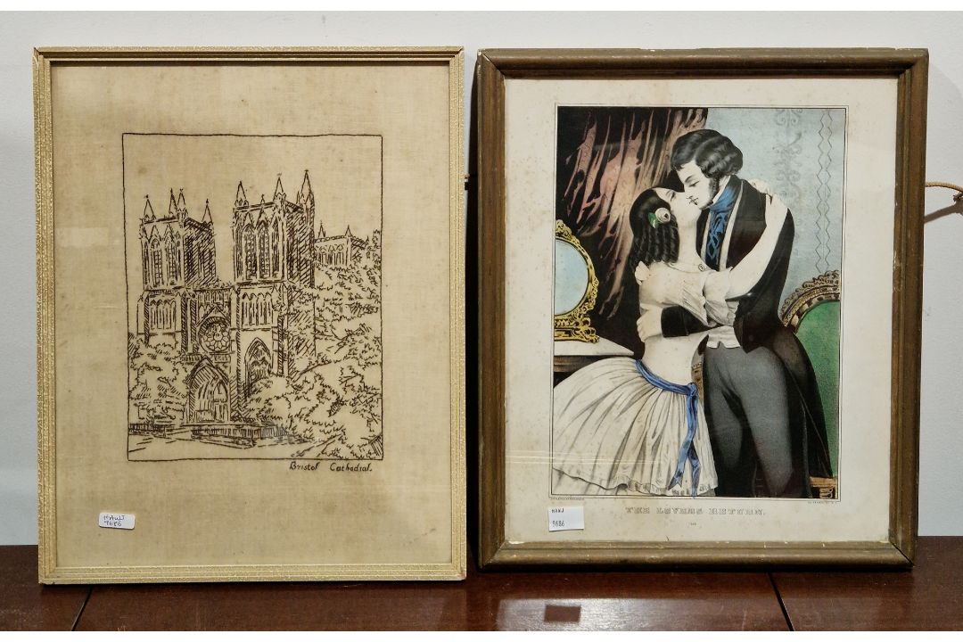Handcoloured lithograph "The Lover Returns" after M Currier, A C Dawson Welsh Corgi print, Elizabeth - Image 1 of 6
