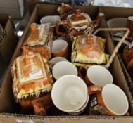 Quantity of Price Kensington cottageware ceramics including teapots, lidded biscuit barrel, water