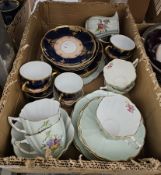 French Limoges porcelain part tea service by C Ahrenfeldt, gilt floral and foliate design on a