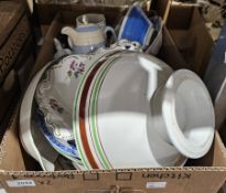 Mid to late 18th century Staffordshire spaniel group and two further similar models, four various