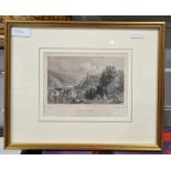 Handcoloured engraving of St Johns Church, Cirencester, engraved by W Angus from a drawing by W