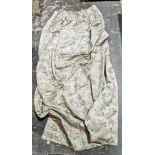 Six blue ground modern brocade silk curtains contained within large brass bound trunk  Condition
