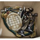 Modern Richard Wall of Winchester mantel clock with gilt decoration, another 20th century mantel