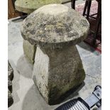 Staddlestone top and base, 78cm high  Condition Report Top of base - 17cm x 17cm Bottom of base -