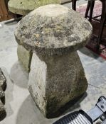 Staddlestone top and base, 78cm high  Condition Report Top of base - 17cm x 17cm Bottom of base -