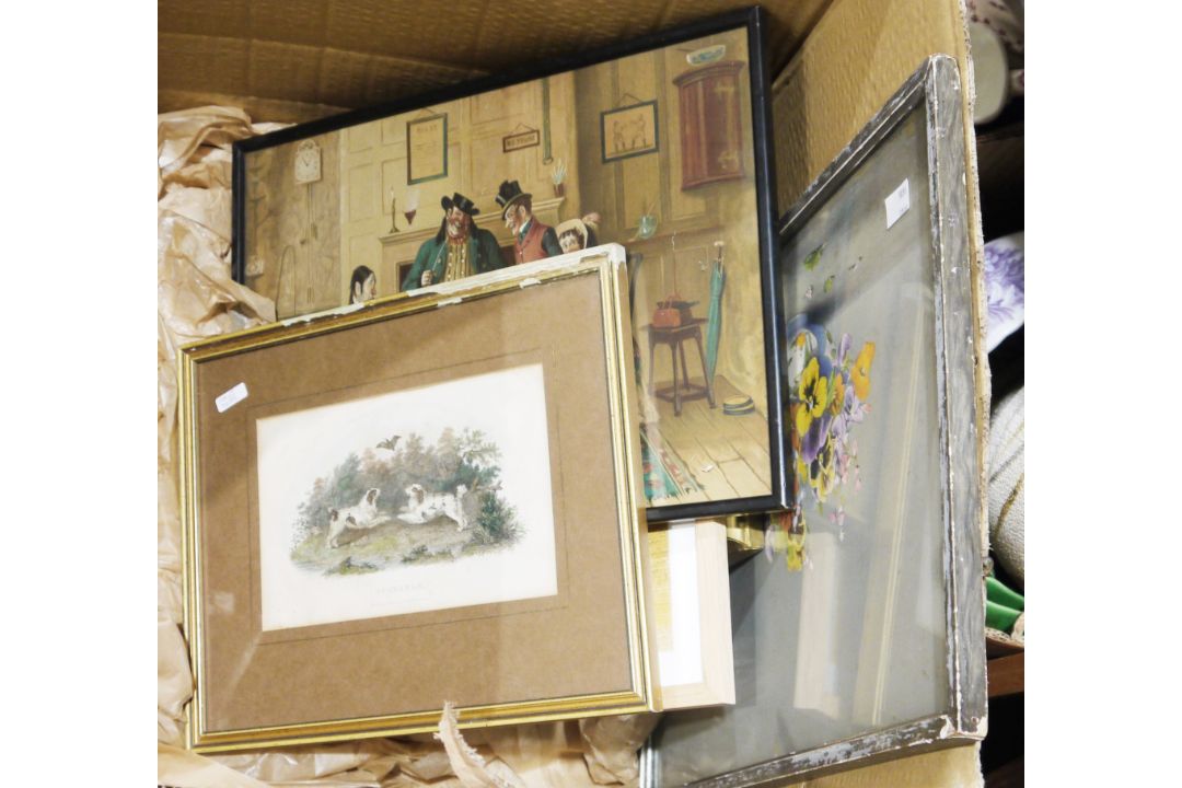 Collection of paintings and prints including a 1930's oil on canvas, portrait of a lady, a 19th - Image 5 of 5