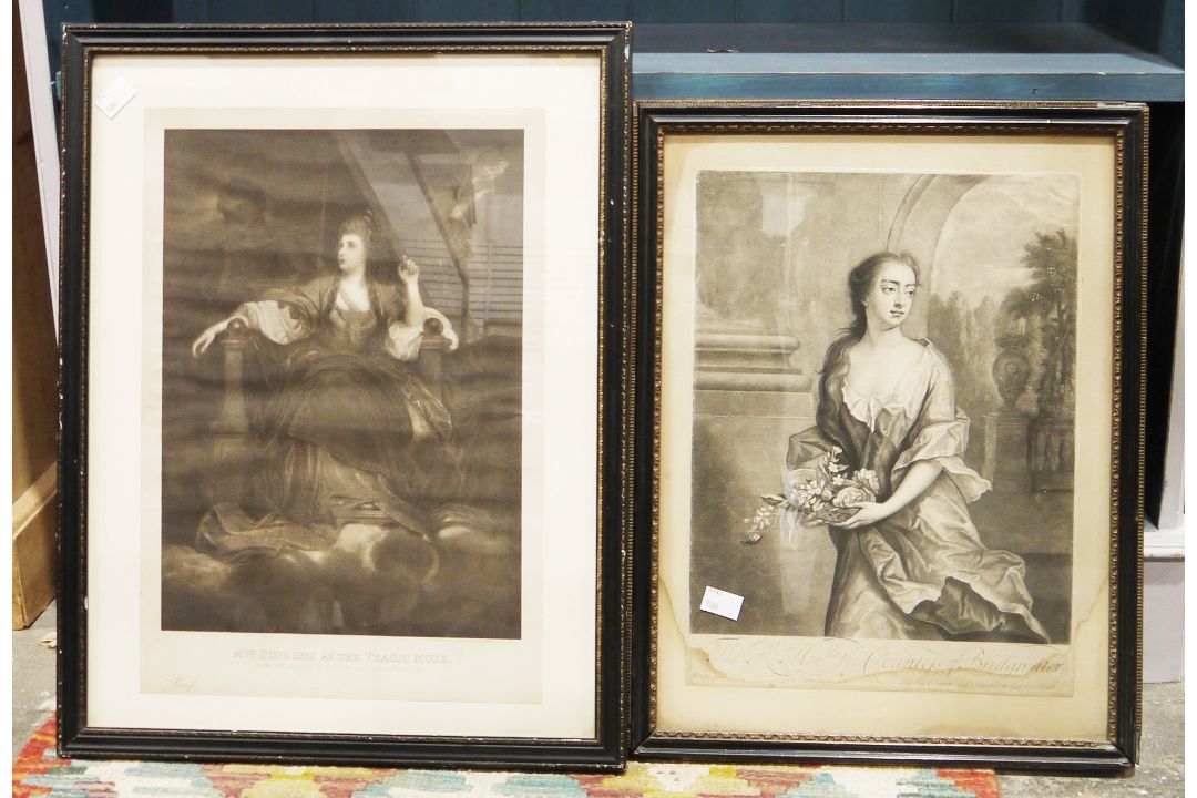 Collection of paintings and prints including a 1930's oil on canvas, portrait of a lady, a 19th - Image 2 of 5