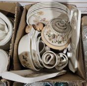 Extensive Marks and Spencer Autumn Leaves service including dinner plates, cheese stand and glass