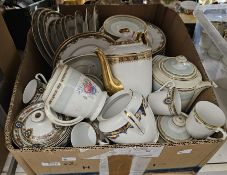 Cream gilt bordered part tea service by Charles Ahrenfeldt, France Limoges, a J Boyer part service