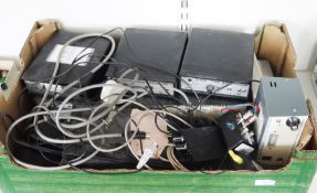 Assorted electronic communications equipment including a MFJ Deluxe Versa Tuner 2, G4BSM MultiScan