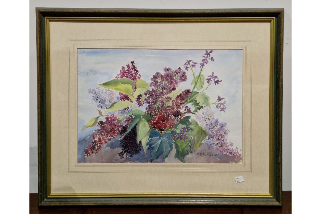 Collection of pictures including landscape scene with man fishing, signed, watercolour of trees by B - Image 10 of 15