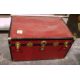 Six blue ground modern brocade silk curtains contained within large brass bound trunk  Condition - Image 2 of 5