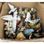 Quantity of model animals mainly ceramic birds to include Alfretto porcelain, Wade, Franklin Mint,