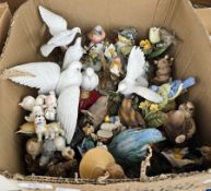 Quantity of model animals mainly ceramic birds to include Alfretto porcelain, Wade, Franklin Mint,