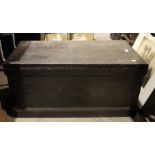 Black painted storage chest/blanket box with internal candle box