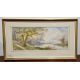 Collection of pictures including landscape scene with man fishing, signed, watercolour of trees by B - Image 9 of 15