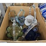 Seven Murano-style studio glass models of fish, various sizes and designs and glass dishes with