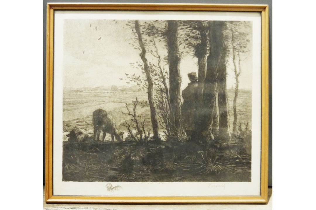 Collection of framed prints including a beamed house after Cecil Aldin, two hunting prints signed in - Image 1 of 6