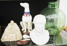 Continental pottery model of a seated greyhound, 20th century, impressed numeral, wearing a