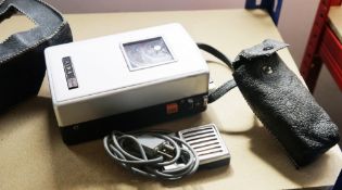 Vintage AIWA mini reel to reel personal tape recorder, model TP-60R with associated microphone