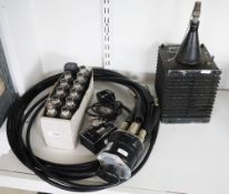 Bird Electronic Corporation 6-way coaxwitch with seven attached cables, a Duplexer HS-780, a CB
