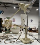 20th century Herbert Terry anglepoise adjustable desk lamp with two step square base, 86cm high