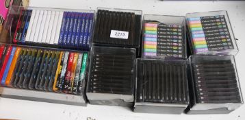 Approximately 100 blank mini discs by Sony, Maxwell and TDK