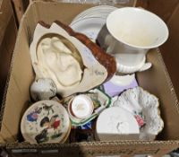 LOT Withdrawn- Silver Jubilee etched glass decanter, a Wedgwood cream urn formed vase, a Royal