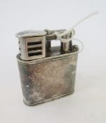 Early 20th century Dunhill Lift Arm lighter in a white metal case, patent no.143752, made in