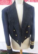 Royal Navy mess dress uniform to a lieutenant-commander, together with two blazers.