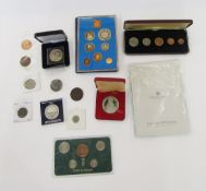 Mixed coin group, 1811 Swansea workhouse token, 1968 specimen set of coins 10 pence to 1/2 pence