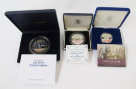 Silver commemorative (3), Rugby World Cup 2003, proof 2oz silver, purity .999, and royal wedding
