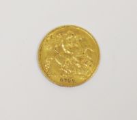 George V 22ct gold half sovereign dated 1911