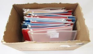 GB stamps: Boxed collection of 35+ sleeves of QEII mint and used definitives and commemoratives,