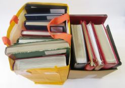 World stamps: Twenty albums/stockbook in large bag and box of issues from Cuba, Finland, France,