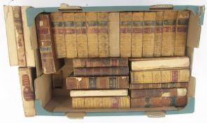 Antiquarian, leather bindings mainly for repair, to include the Waverley novels (1 box)