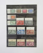 Stamps of Switzerland: Complete mint 1945 ‘Peace’ set of 13 plus Red Cross 5c+10c green.
