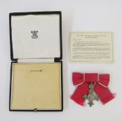 Member of the Order of the British Empire, M.B.E., awarded to a female recipient, in original