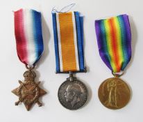 WWI casualty trio awarded to George Smith Ogelsby, killed in action 21st March 1918, 1914-15 star,