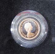 Elizabeth II proof sovereign, 1979, crown head right (by Arnold Machin), rev St George and dragon,