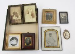 Victorian black and white and sepia photographs including family portrait and a young child (7)
