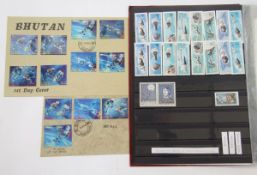 Space Thematic Stamps: Maroon stock-book of space issues of Albania, Bulgaria, Czechoslovakia,