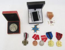 WWI German Cross of Honour, Pour Le Merite, two Belgian medals and Polish Order of Polonia (