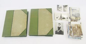 Two vintage postcard albums containing topographical, humorous, birds, animals, Christmas and