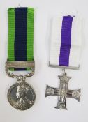 George V Indian general service medal with Afghanistan NWF 1919 clasp, naming erased, reproduction